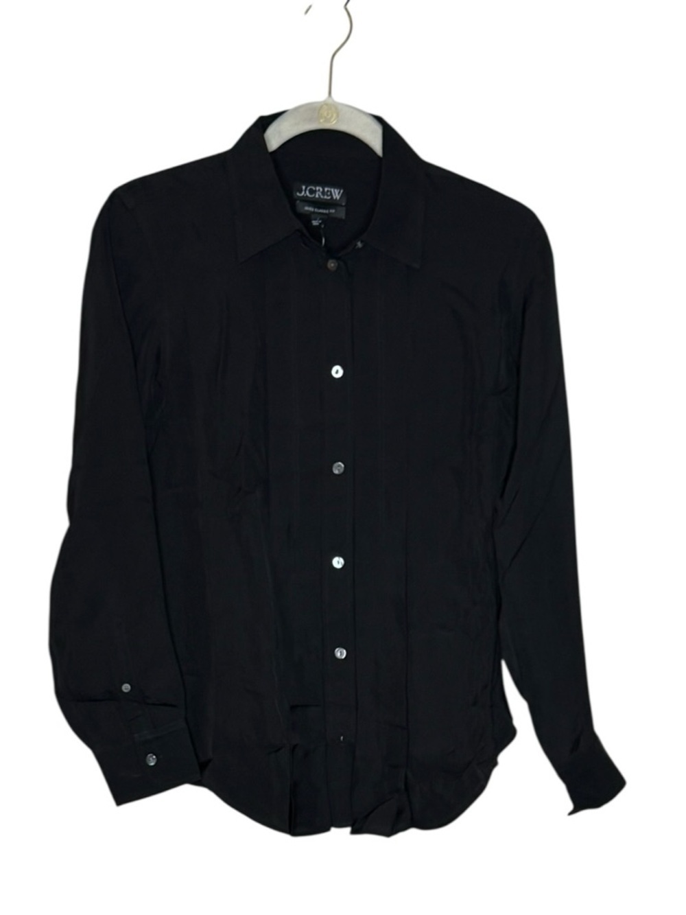 J. Crew Jules Women’s Classic-Fit Long Sleeve Soft Viscose Blouse  NWT 2 Black - Picture 3 of 10